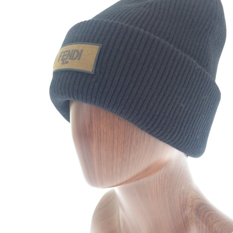 Fendi Wool Vinyl Knit Cap Black — view 4
