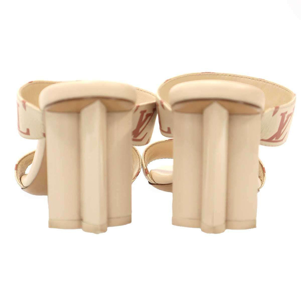 Louis Vuitton Silhouette Line Mule Monogram Empreinte Sandals Beige Pink 36.5 — view 3