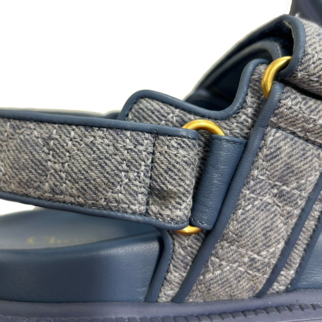 Dior Christian Act Cannage Denim Strap Sandals Blue 36.5 — view 8