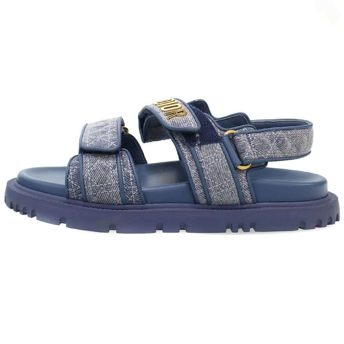 Dior Christian Act Cannage Denim Strap Sandals Blue 36.5 — view 2