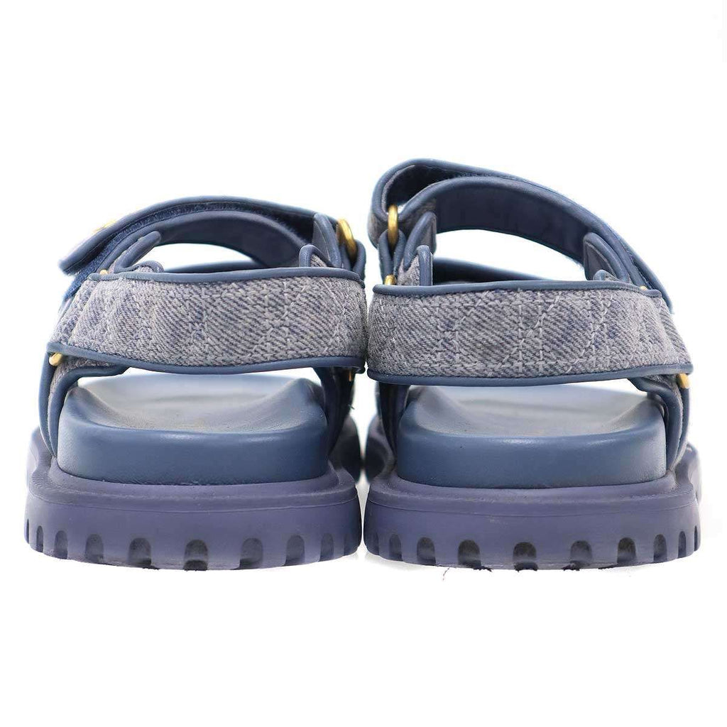Dior Christian Act Cannage Denim Strap Sandals Blue 36.5 — view 3