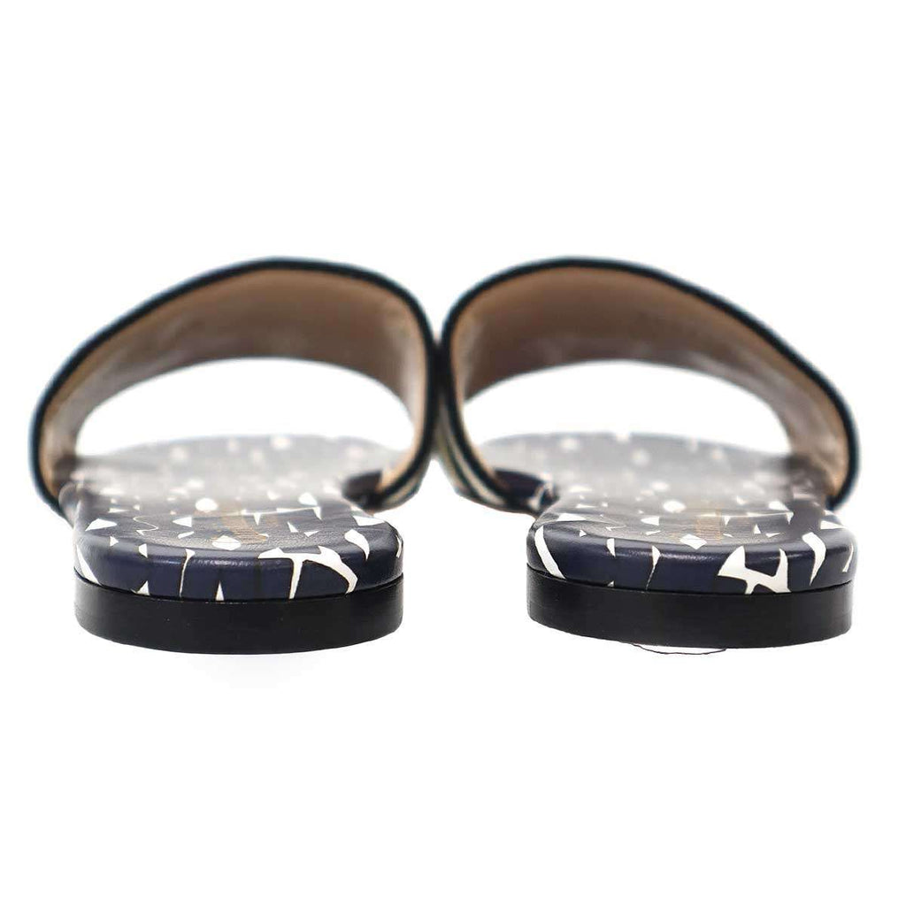 Dior Christian Dway Miss Slide Sandals Navy White 37 — view 3