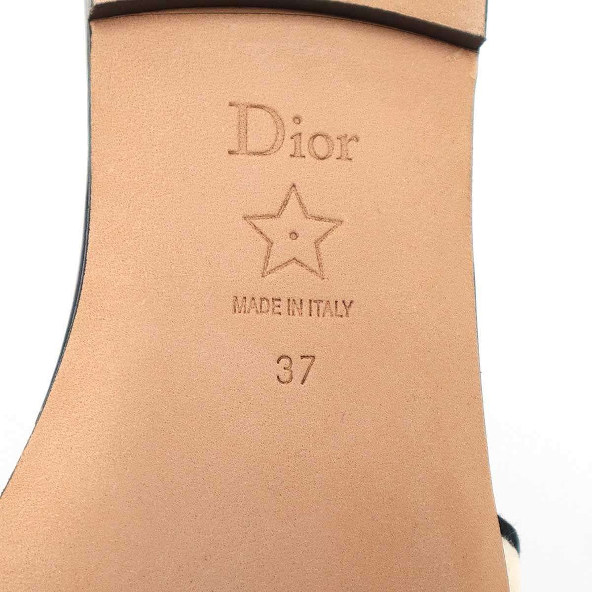 Dior Christian Dway Miss Slide Sandals Navy White 37 — view 6