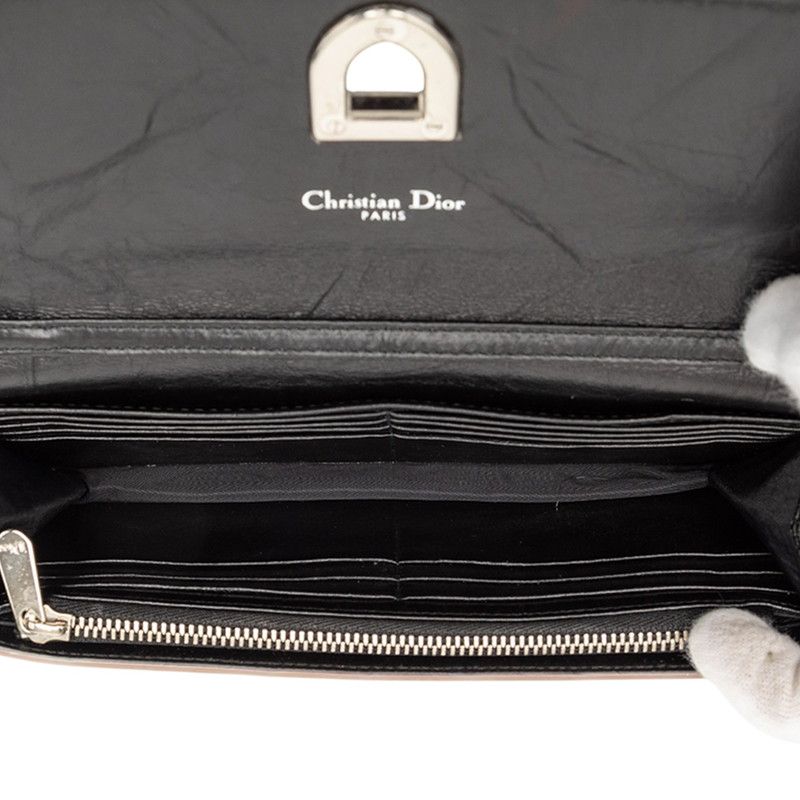 Diorama Chain Wallet Shoulder Bag Black White Leather Dior — view 4