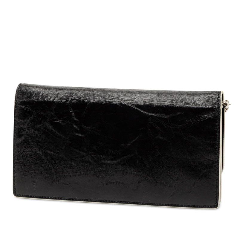 Diorama Chain Wallet Shoulder Bag Black White Leather Dior — view 2