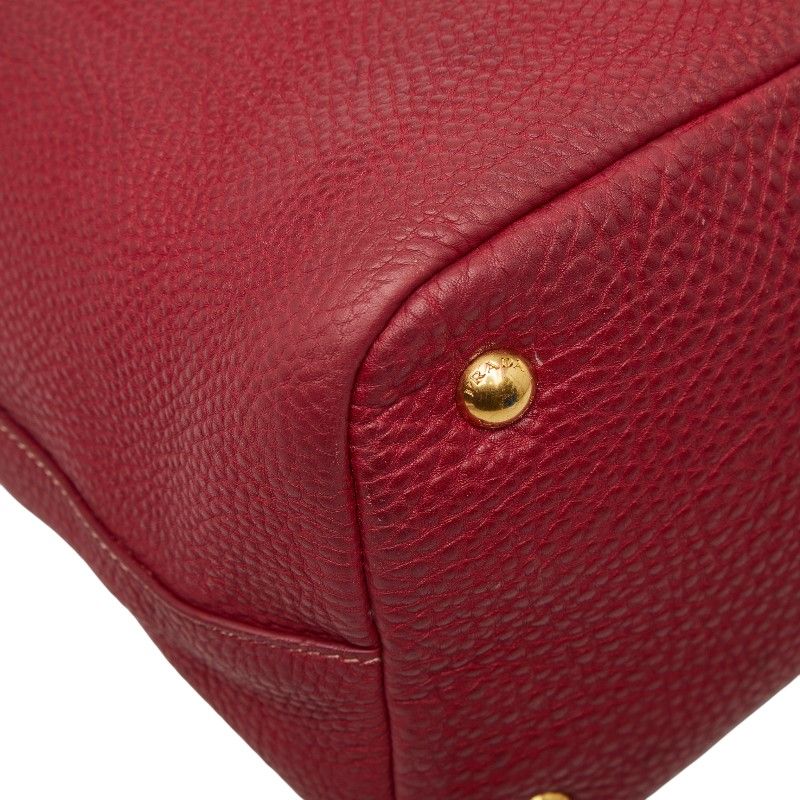Prada Tote Shoulder Bag 2-Way Red Leather — view 7