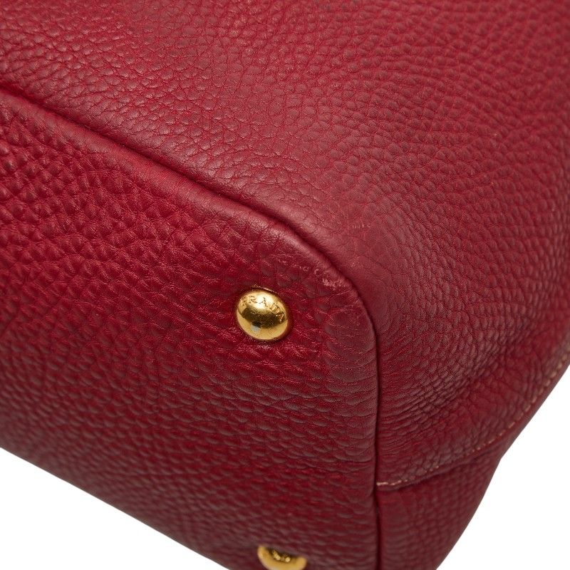 Prada Tote Shoulder Bag 2-Way Red Leather — view 5