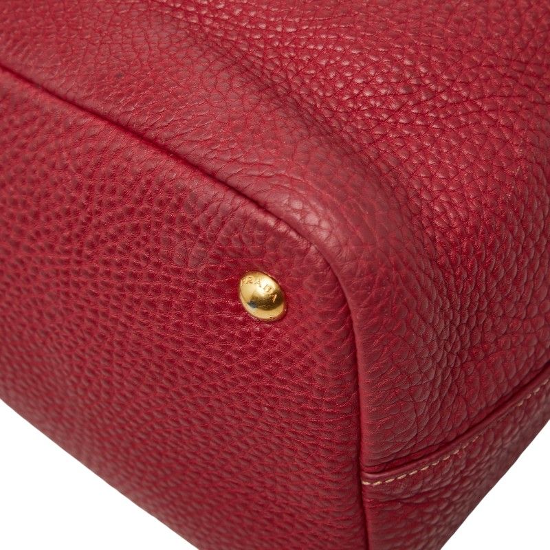 Prada Tote Shoulder Bag 2-Way Red Leather — view 6