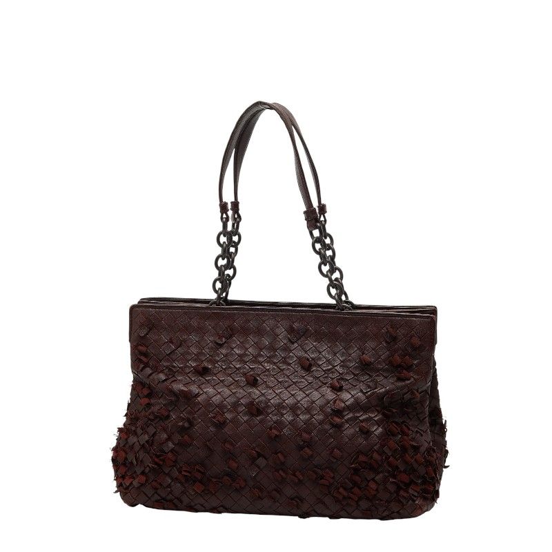 Bottega Veneta Intrecciato Chain Tote Brown Leather — view 2