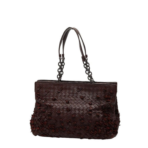 Bottega Veneta Intrecciato Chain Tote Brown Leather — view 2