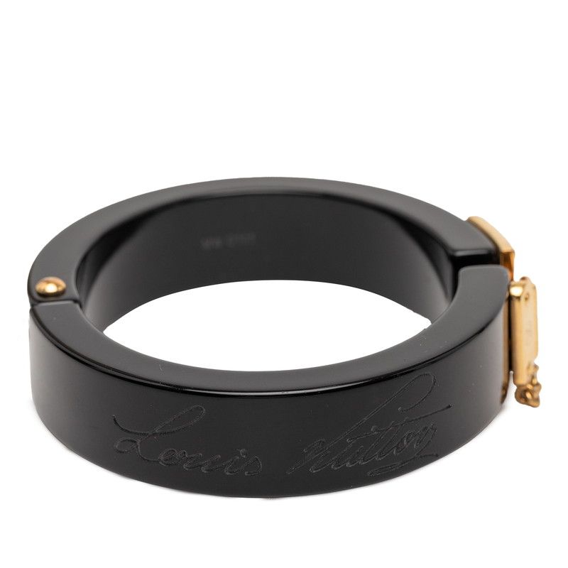 Louis Vuitton Lockme Bangle Bracelet Black Gold Plastic Plated — view 5
