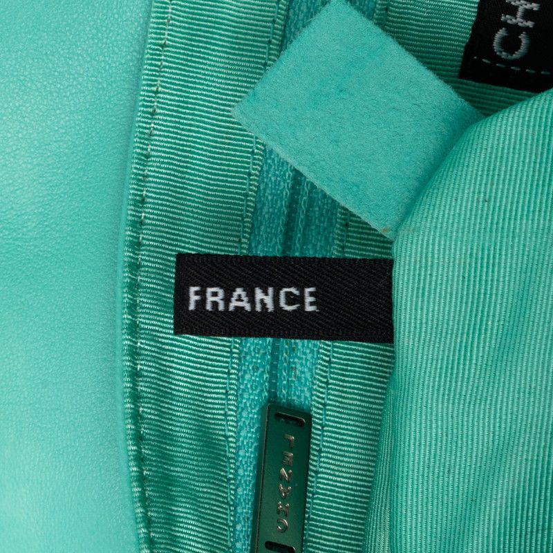 Chanel 2.55 Choco Bar Chain Shoulder Bag Turquoise Blue Lambskin — view 6