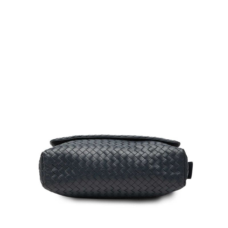 Bottega Veneta Intrecciato Crossbody Shoulder Bag Navy Leather — view 3