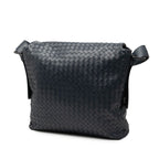 Bottega Veneta Intrecciato Crossbody Shoulder Bag Navy Leather — view 2
