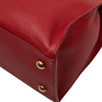 Saint Laurent Line Petit Cabas 2-Way Shoulder Bag Red Gold Leather — view 6