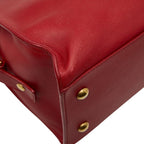 Saint Laurent Line Petit Cabas 2-Way Shoulder Bag Red Gold Leather — view 7