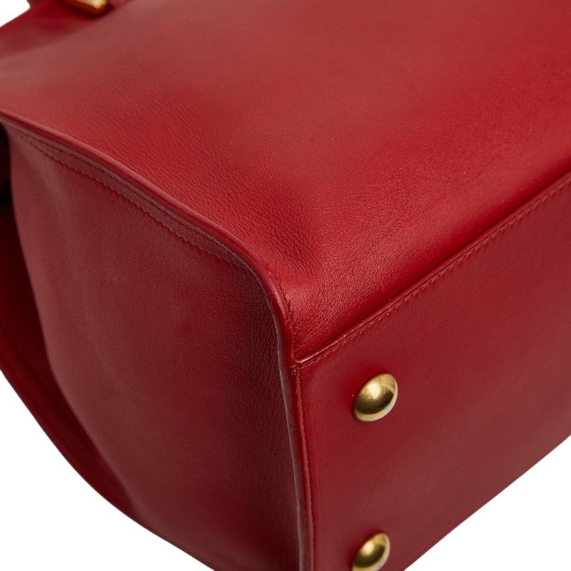 Saint Laurent Line Petit Cabas 2-Way Shoulder Bag Red Gold Leather — view 5