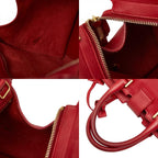 Saint Laurent Line Petit Cabas 2-Way Shoulder Bag Red Gold Leather — view 9