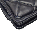 Chanel CC Logo Quilted Mini 2-Way Shoulder Bag Navy Lambskin — view 7