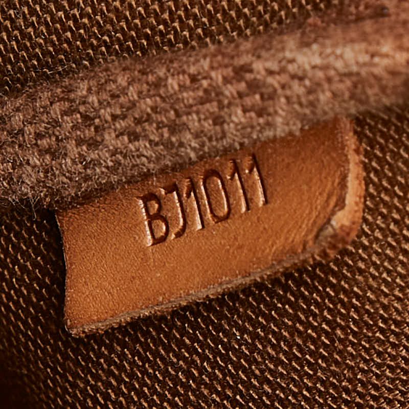 Louis Vuitton Monogram Pochette Accessoire Handbag Brown Leather — view 8