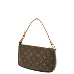 Louis Vuitton Monogram Pochette Accessoire Handbag Brown Leather — view 2