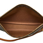 Louis Vuitton Monogram Pochette Accessoire Handbag Brown Leather — view 6