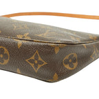Louis Vuitton Monogram Pochette Accessoire Handbag Brown Leather — view 4