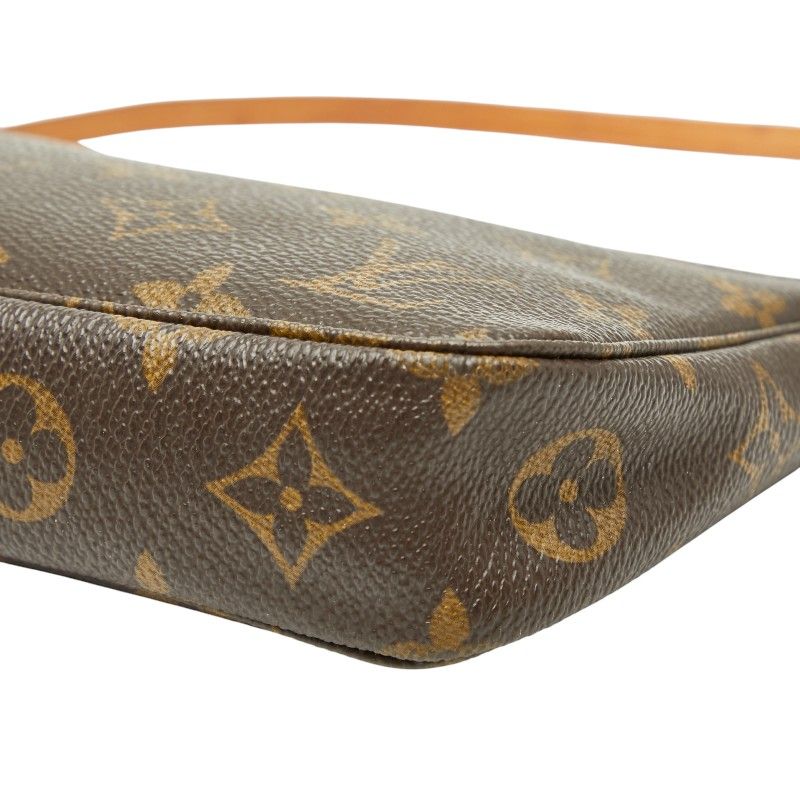 Louis Vuitton Monogram Pochette Accessoire Handbag Brown Leather — view 4
