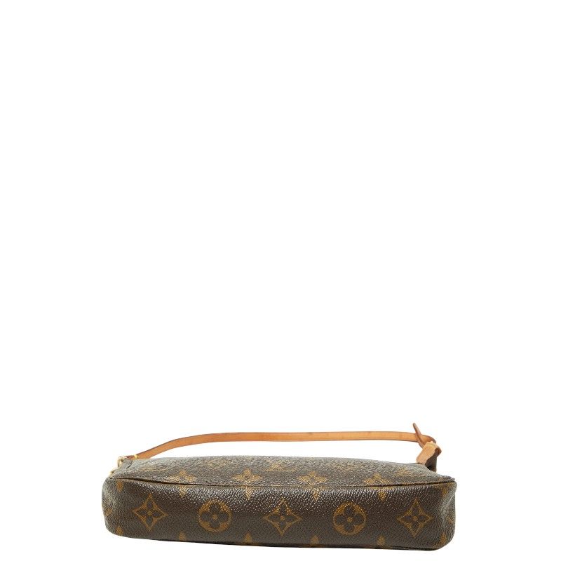 Louis Vuitton Monogram Pochette Accessoire Handbag Brown Leather — view 3