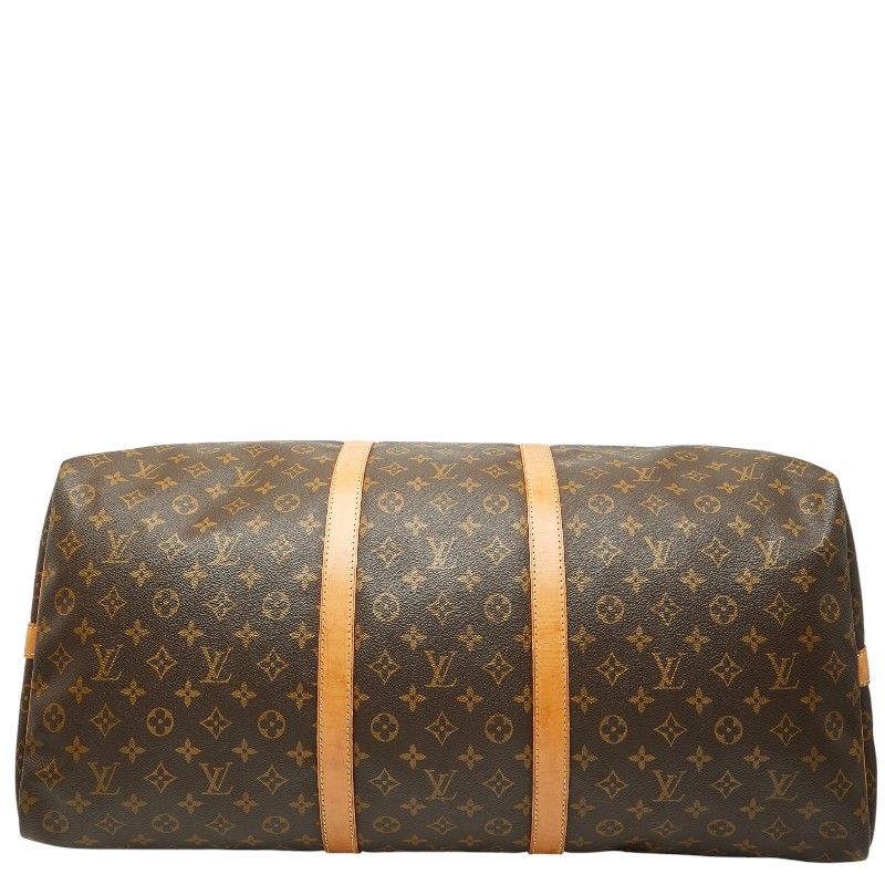 Louis Vuitton Monogram Keepall Bandouliere 60 Boston Bag Brown Leather — view 3