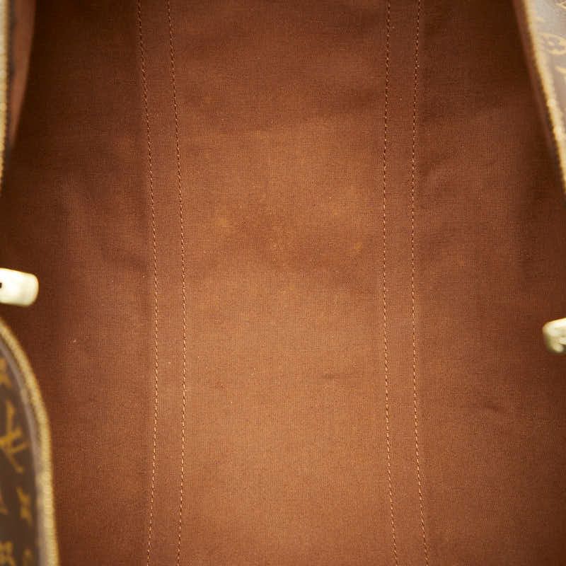 Louis Vuitton Monogram Keepall Bandouliere 60 Boston Bag Brown Leather — view 8