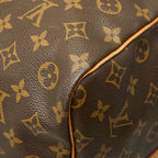 Louis Vuitton Monogram Keepall Bandouliere 60 Boston Bag Brown Leather — view 6