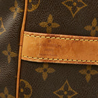 Louis Vuitton Monogram Keepall Bandouliere 60 Boston Bag Brown Leather — view 9