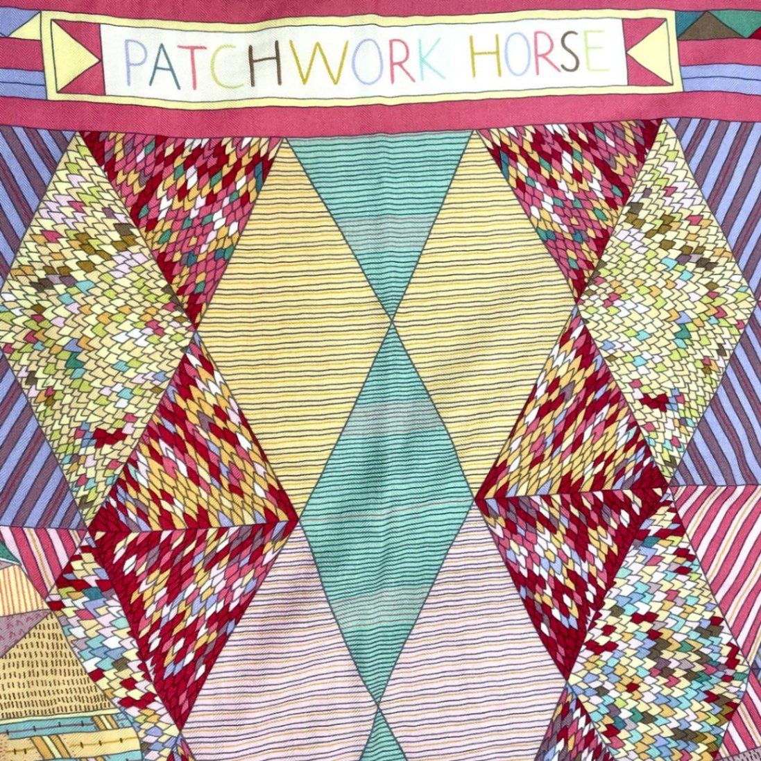 Hermes Carre Geant 140 Large Shawl Patchwork Horse Cashmere — view 7