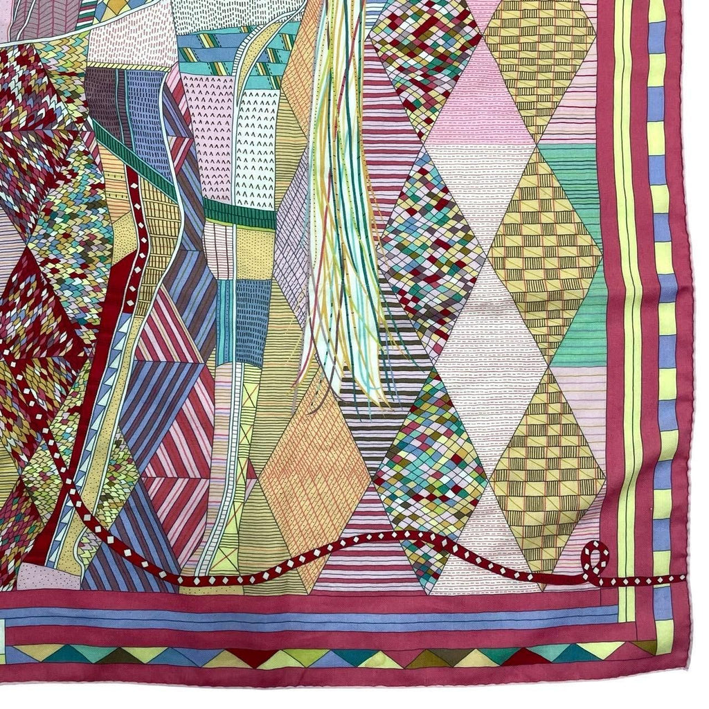Hermes Carre Geant 140 Large Shawl Patchwork Horse Cashmere — view 5