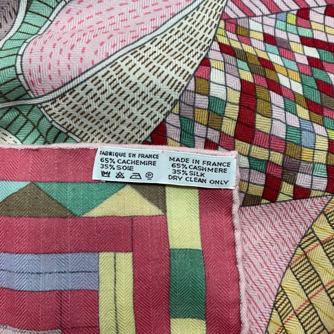 Hermes Carre Geant 140 Large Shawl Patchwork Horse Cashmere — view 8