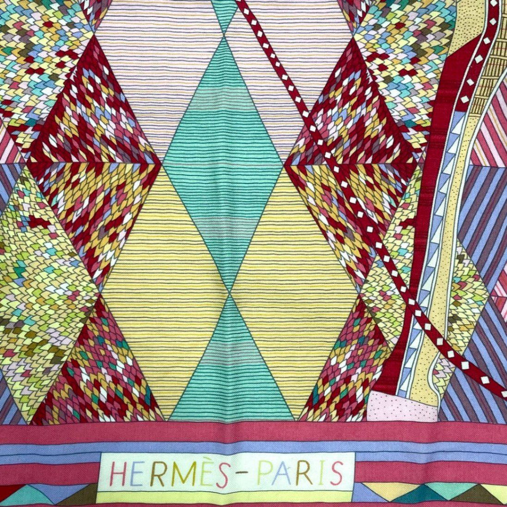 Hermes Carre Geant 140 Large Shawl Patchwork Horse Cashmere — view 6
