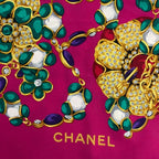 Chanel Silk Extra Large Scarf Pattern Pink — view 6