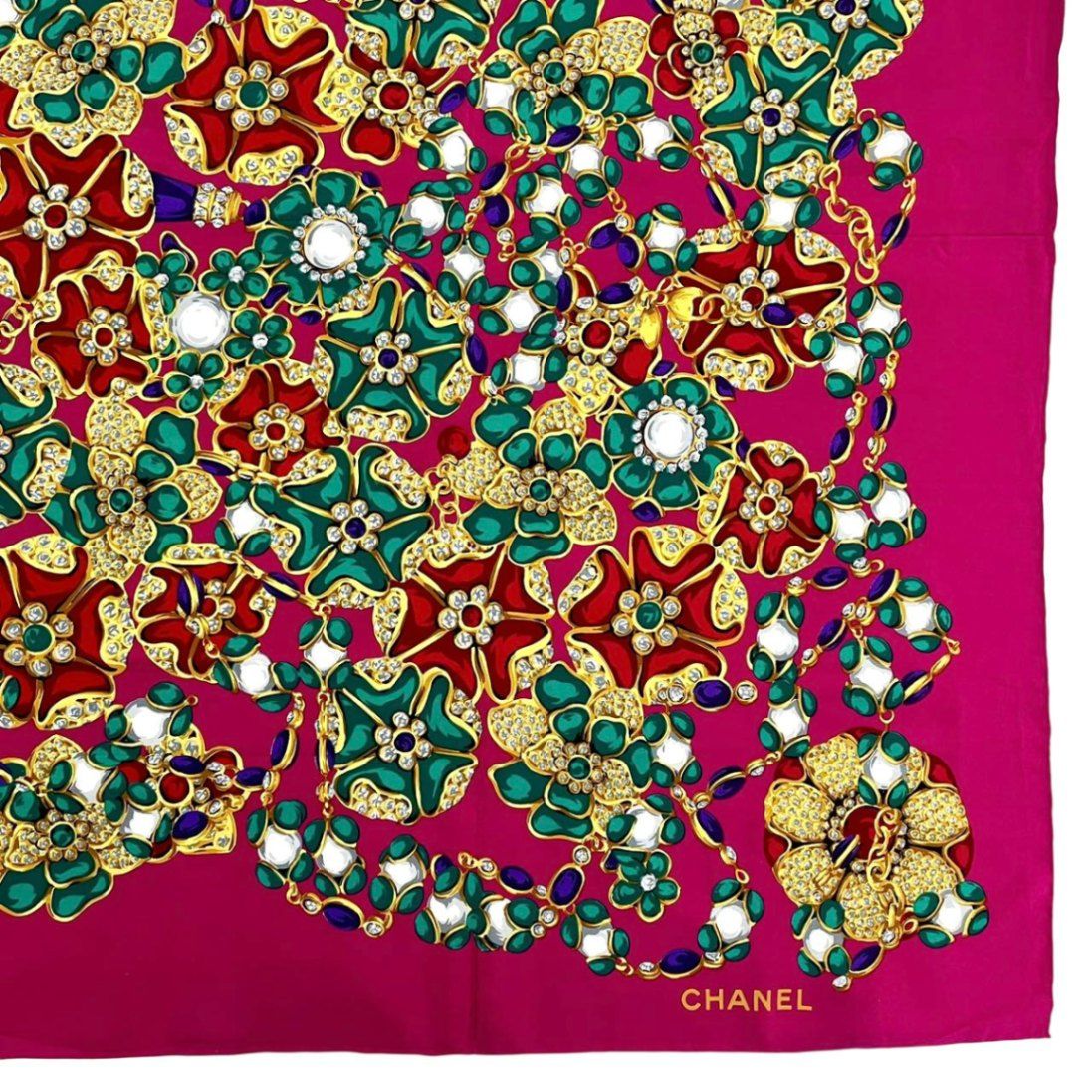 Chanel Silk Extra Large Scarf Pattern Pink — view 4