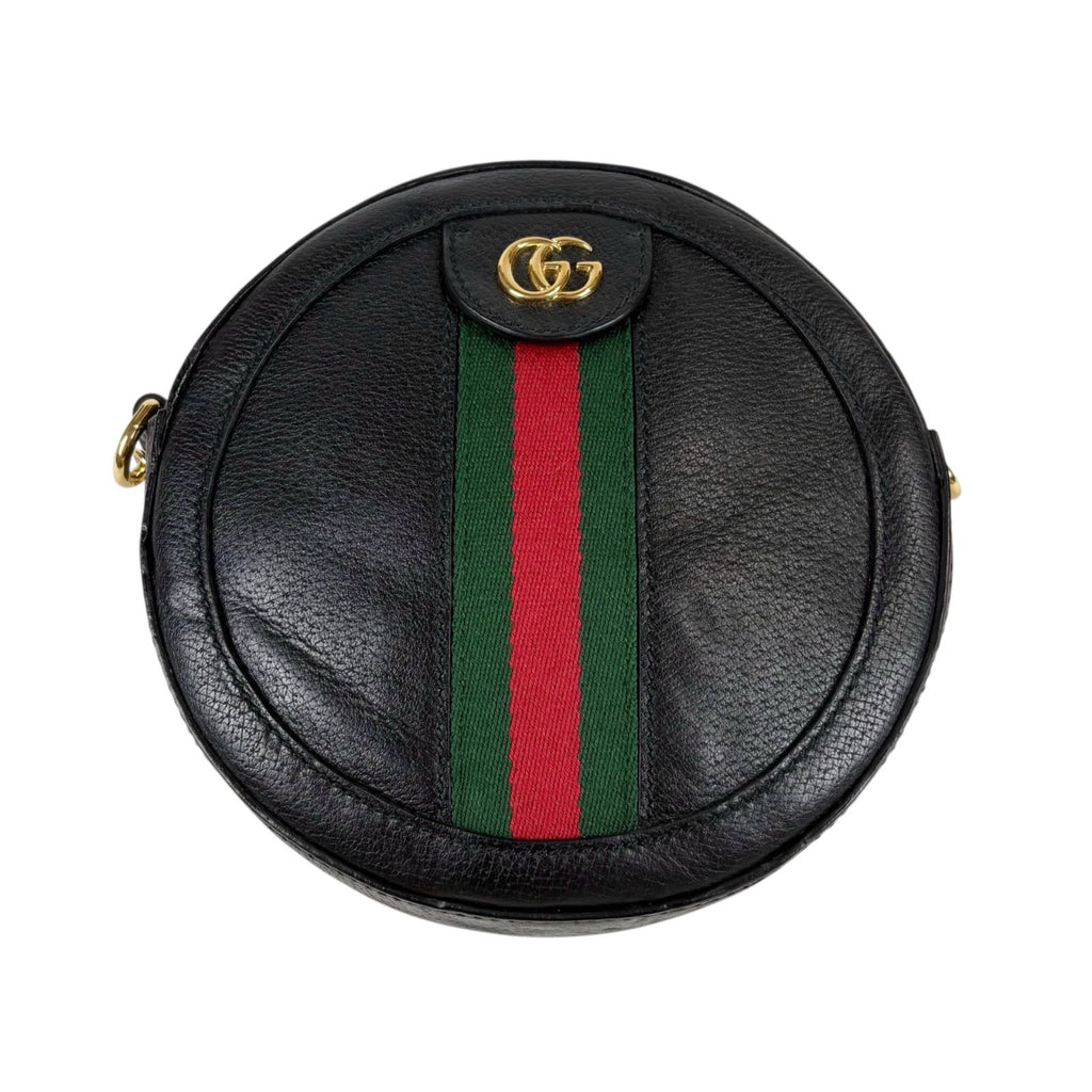 Gucci Round Shape Mini Chain Shoulder Bag Ophidia Black Sherry Line — view 3