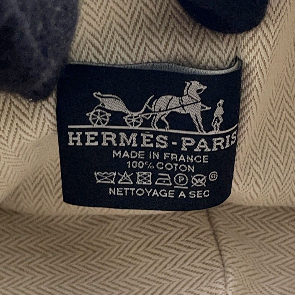 Hermes Pouch Bric-a-Brac PM Pavillon Marine Silver Canvas — view 8