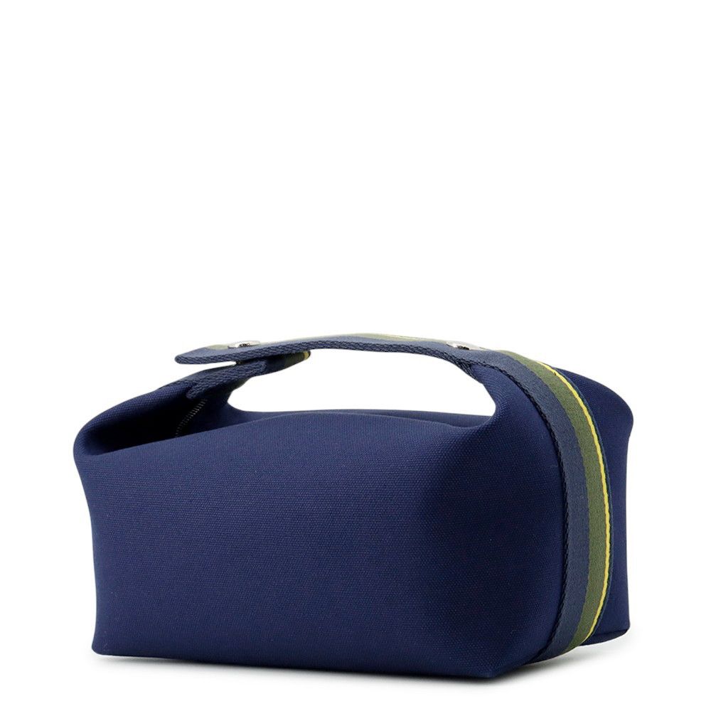 Hermes Pouch Bric-a-Brac PM Pavillon Marine Silver Canvas — view 2