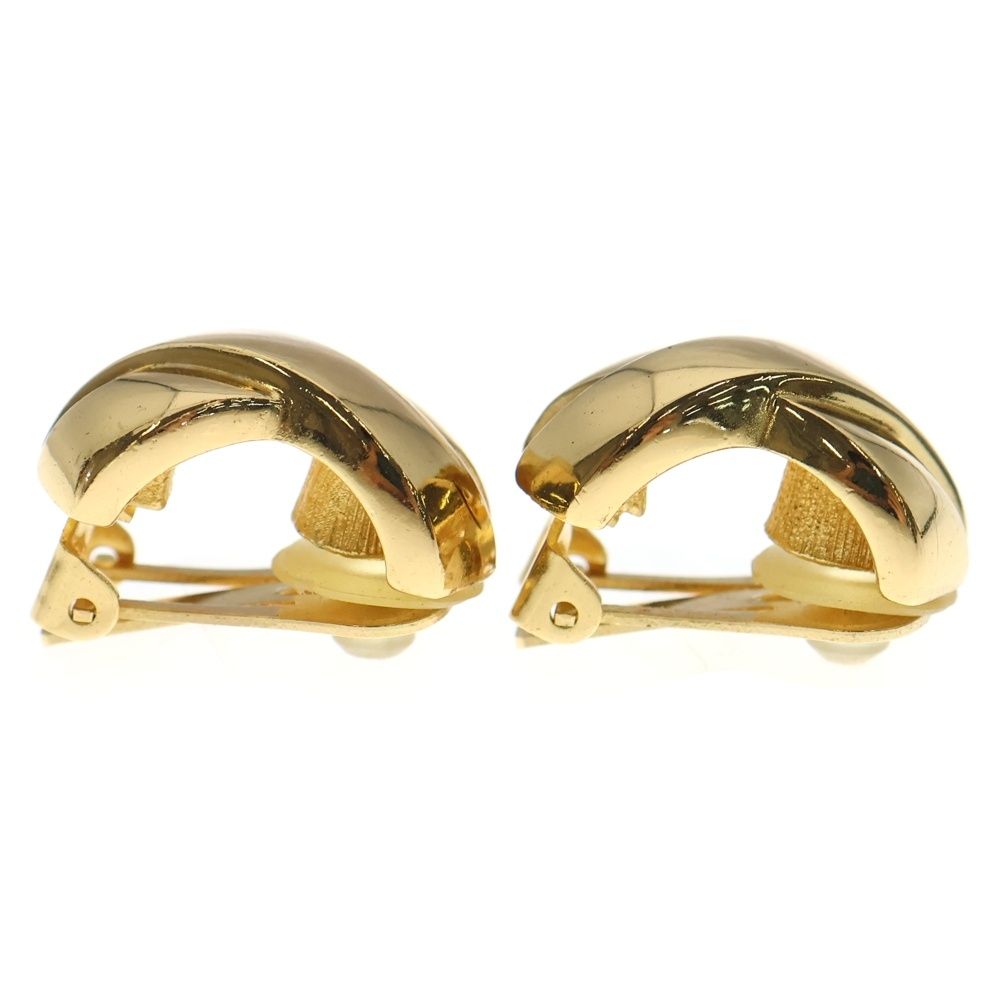 Dior Christian Ribbon Motif Earrings Gold — view 3