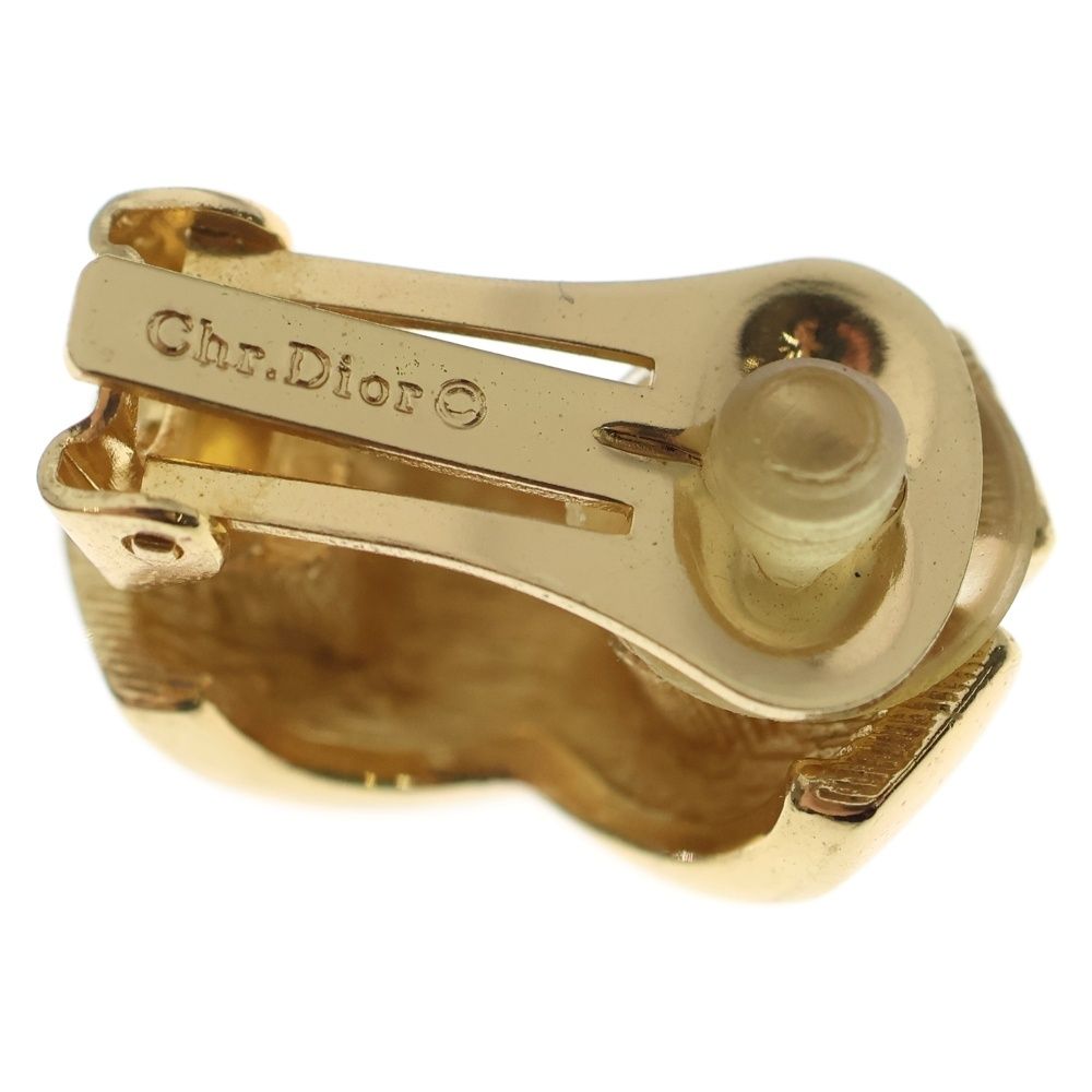 Dior Christian Ribbon Motif Earrings Gold — view 6