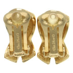 Dior Christian Ribbon Motif Earrings Gold — view 2