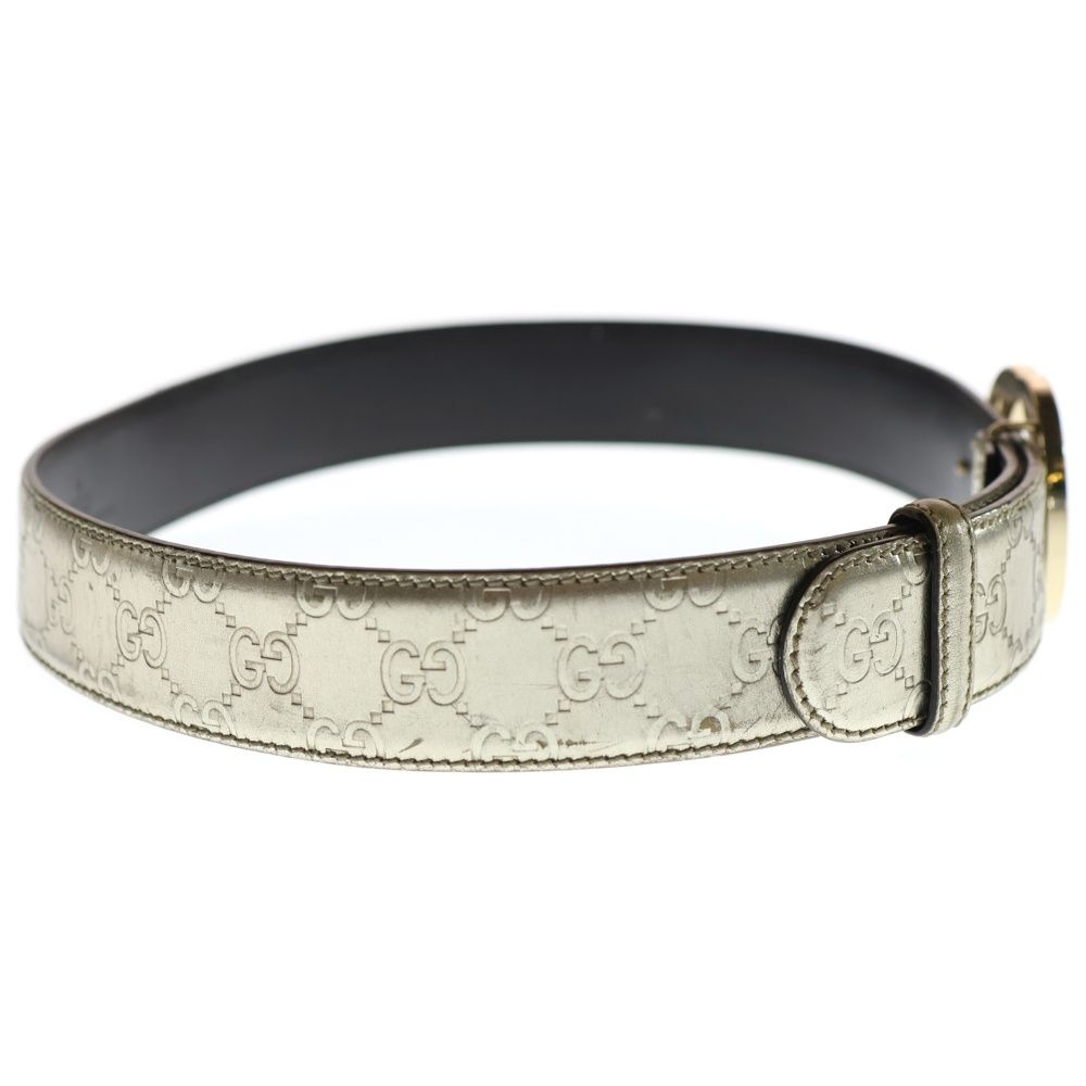 Gucci Interlocking Guccissima Leather Belt Gold — view 3