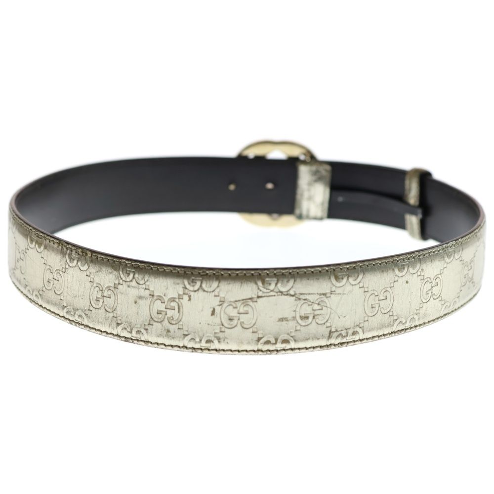 Gucci Interlocking Guccissima Leather Belt Gold — view 2