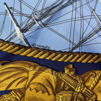 Hermes Scarf Silk Carre 90 Marine ET Cavalerie Sea and Cavalry Navy — view 7