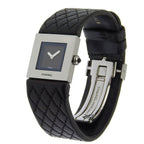 Chanel Quilted Stainless Steel Leather Black Quartz Analog Display — view 2