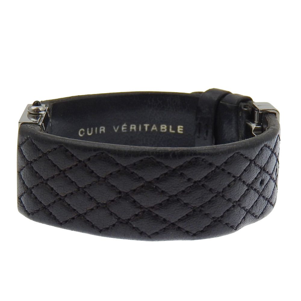 Chanel Quilted Stainless Steel Leather Black Quartz Analog Display — view 4